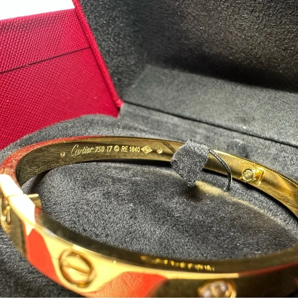 Cartier Gold and Black Love Bracelet with Red Presentation Box - Picture 5 of 5